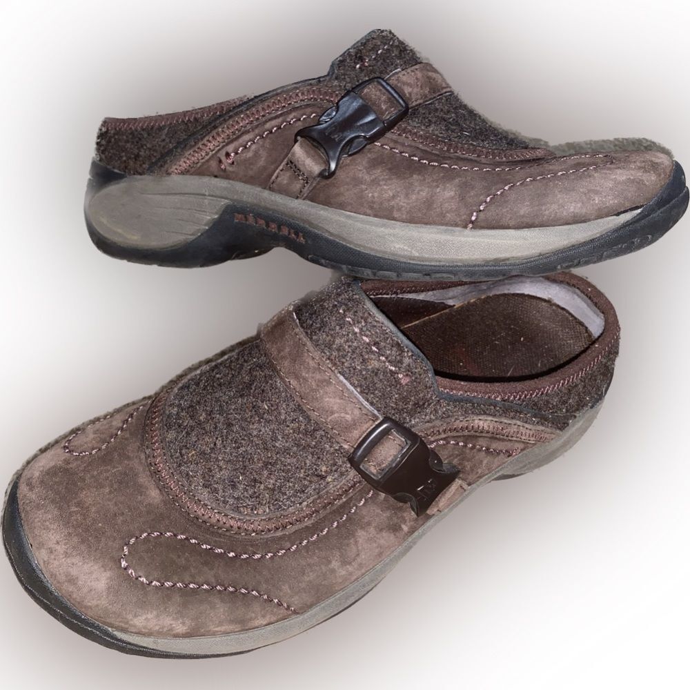 Merrell Encore Sidestep Clog Mule Dark Brown Women’s Size 8
